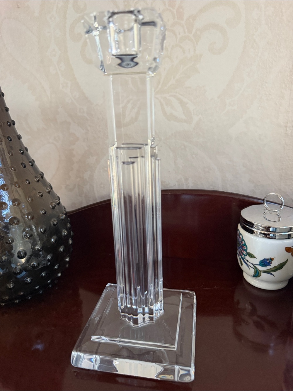 Waterford Crystal Clear 10” Tall Cut-Glass Candle Holder